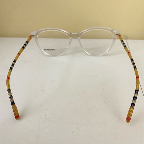 Burberry 2325 Clear Frame Plaid Sides Eye Glasses - Picture 5 of 6